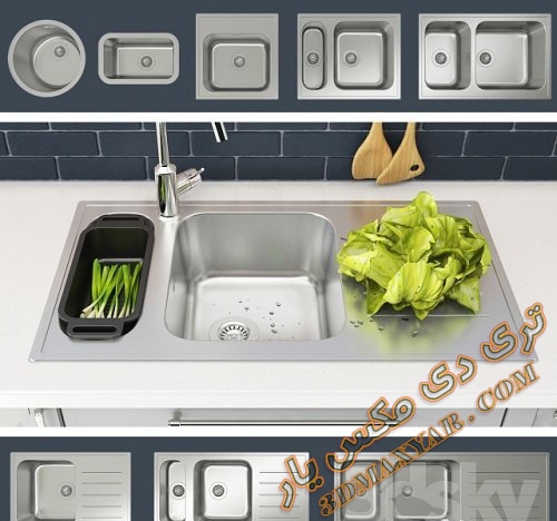آبجکت سینک ظرفشویی برای تری دی مکس-3dmaxyar.com