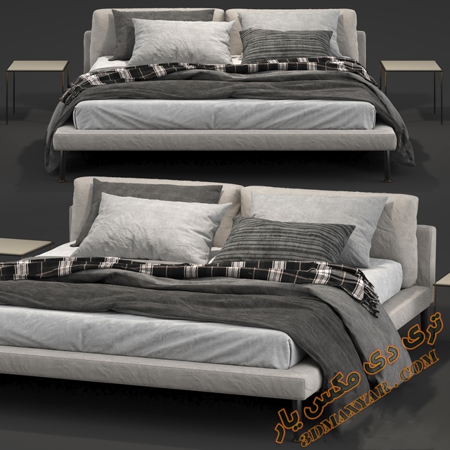 آبجکت تخت خواب مدرن برای تری دی مکس - 3dmaxyar.com