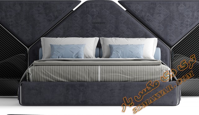 آبجکت تخت خواب مدرن برای تری دی مکس -3dmaxyar.com