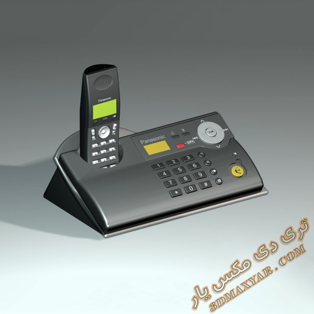آبجکت لوازم الکترونیکی (تلفن بی سیم) برای تری دی مکس -3dmaxyar.com