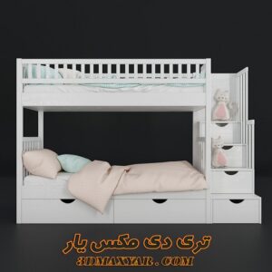آبجکت تخت خواب کودک برای تری دی مکس شماره 26