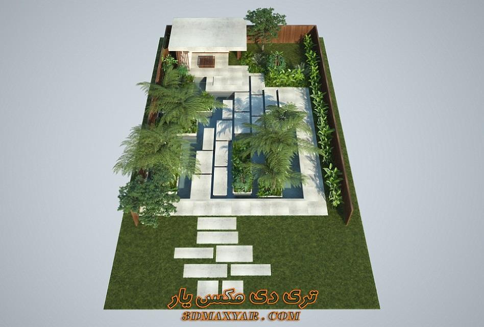 پروژه آماده باغ ویلا برای تری دی مکس-3dmaxyar.com
