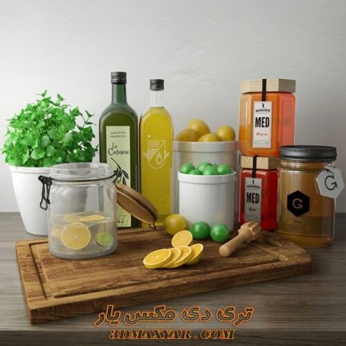 آبجکت مواد غذایی و ظروف آشپزخانه برای تری دی مکس شماره 155