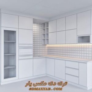 دانلود آبجکت کابینت مدرن آشپزخانه برای تری دی مکس شماره 64