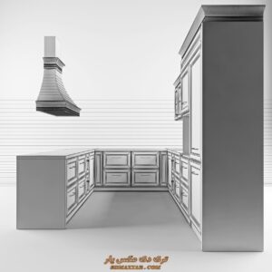 دانلود آبجکت کابینت کلاسیک آشپزخانه برای تری دی مکس شماره 66