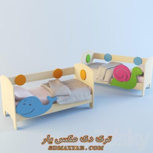 دانلود آبجکت تختخواب کودک برای تری دی مکس شماره 48