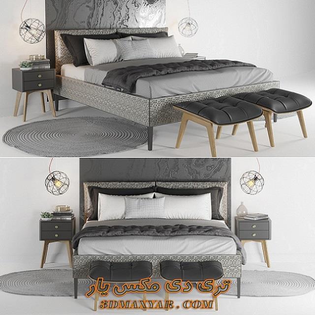 آبجکت تختخواب برای تری دی مکس-3dmaxyar.com