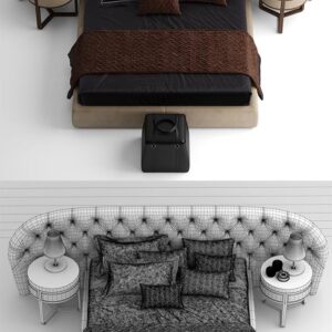 آبجکت تخت خواب برای تری دی مکس شماره 147